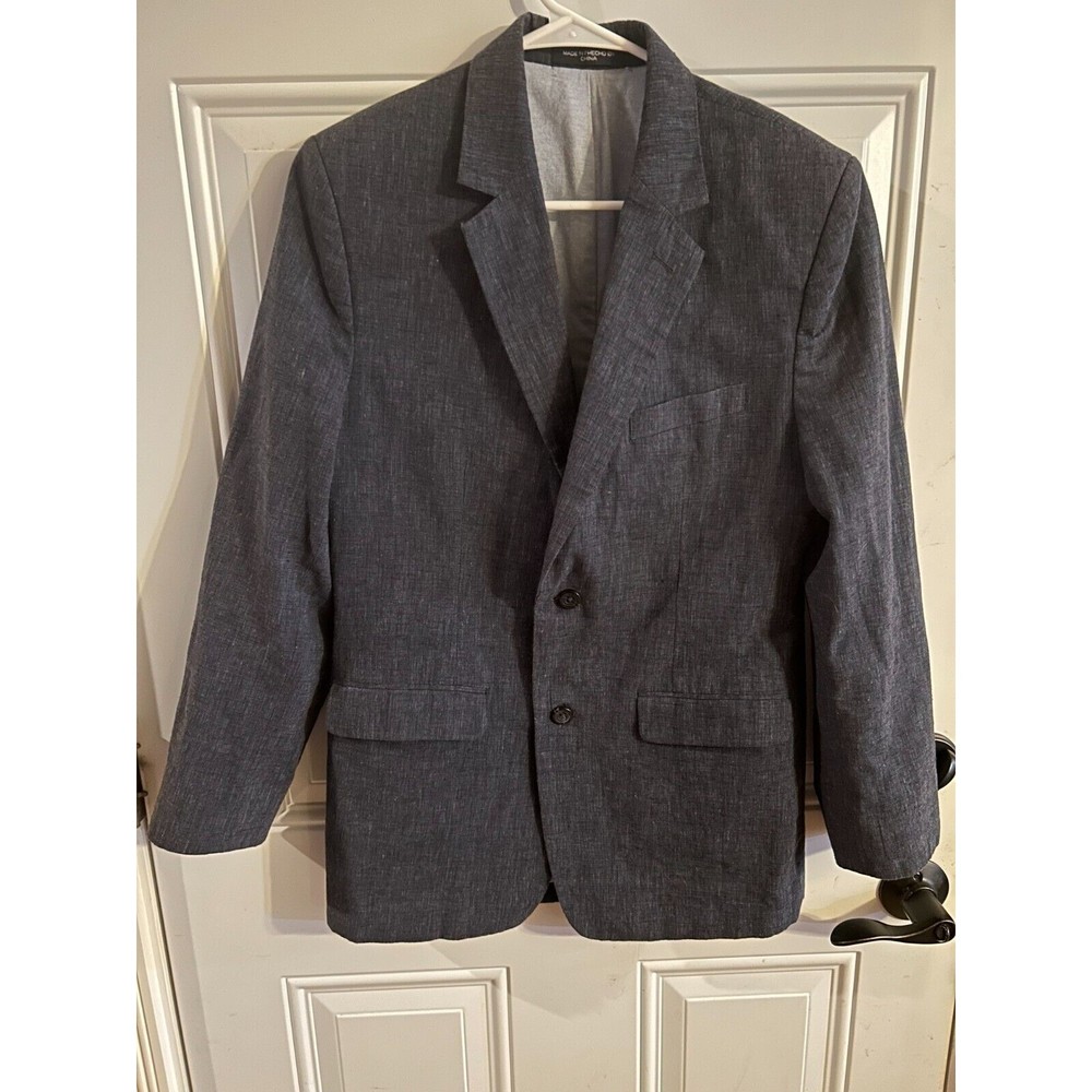 Nautica Blazer Boys Size 18R Youth Jacket Linen Blend Navy Single Breasted EUC